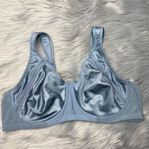 Breezies 42B Satin Bra Blue No Padding